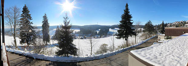 Panoramafotografie Balkonaussicht Balkonaussicht in schöner Panoramafotografie