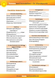 Link zu: Checkliste Notartermin 2 Immobilienverkauf Checkliste Notartermin