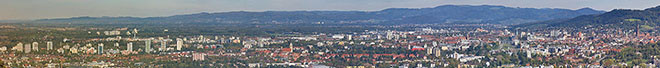 Link zu einem Panoramablick über Freiburg - erstellt vom IVD-Immobilienmakler Blick über Freiburg