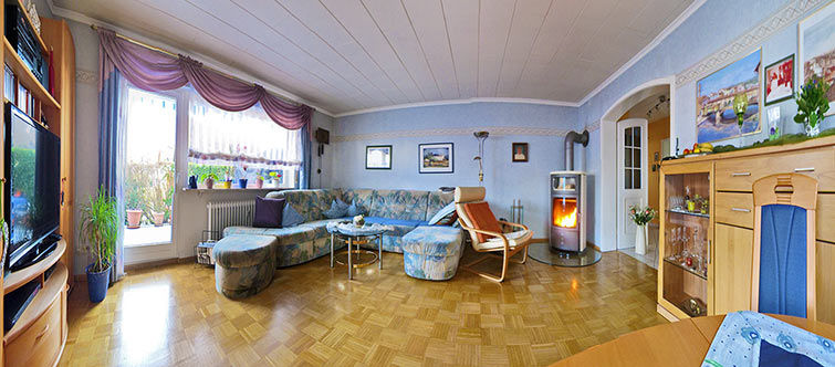 Wohnzimmer Panoramafoto Eigentumswohnung Breisach