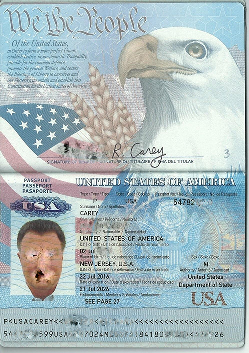 Bild mit dem Titel: Caray Law LLC Atlanta Fake Passport Walter Carey Stolen Passport 1. Auf der Seite von Carey Law LLC Atlanta - Betrug auf höchstem Nieveau? Personalausweis von Herrn Walter Carey aus Atlanta