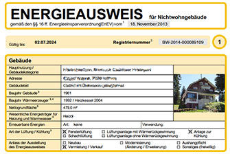 Energieausweis Freiburg: Bild eines Energieausweises aus der Nähe von Freiburg
