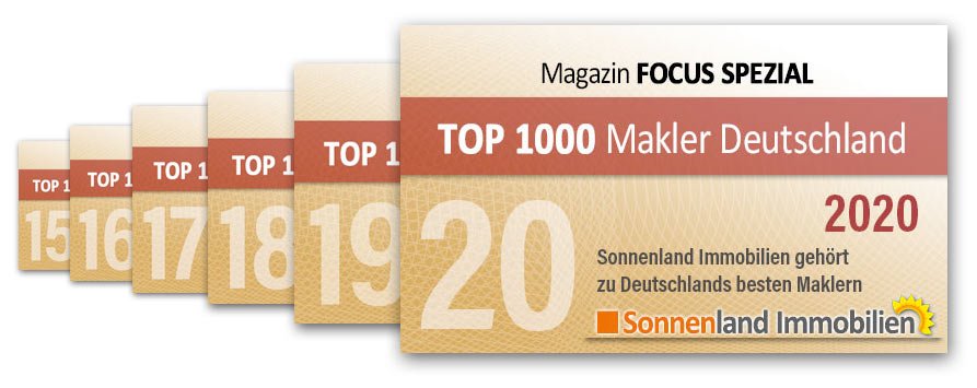 Bild mit dem Titel: ftm reihe. Auf der Seite von Focus Top Immobilienmakler 2015 bis 2020